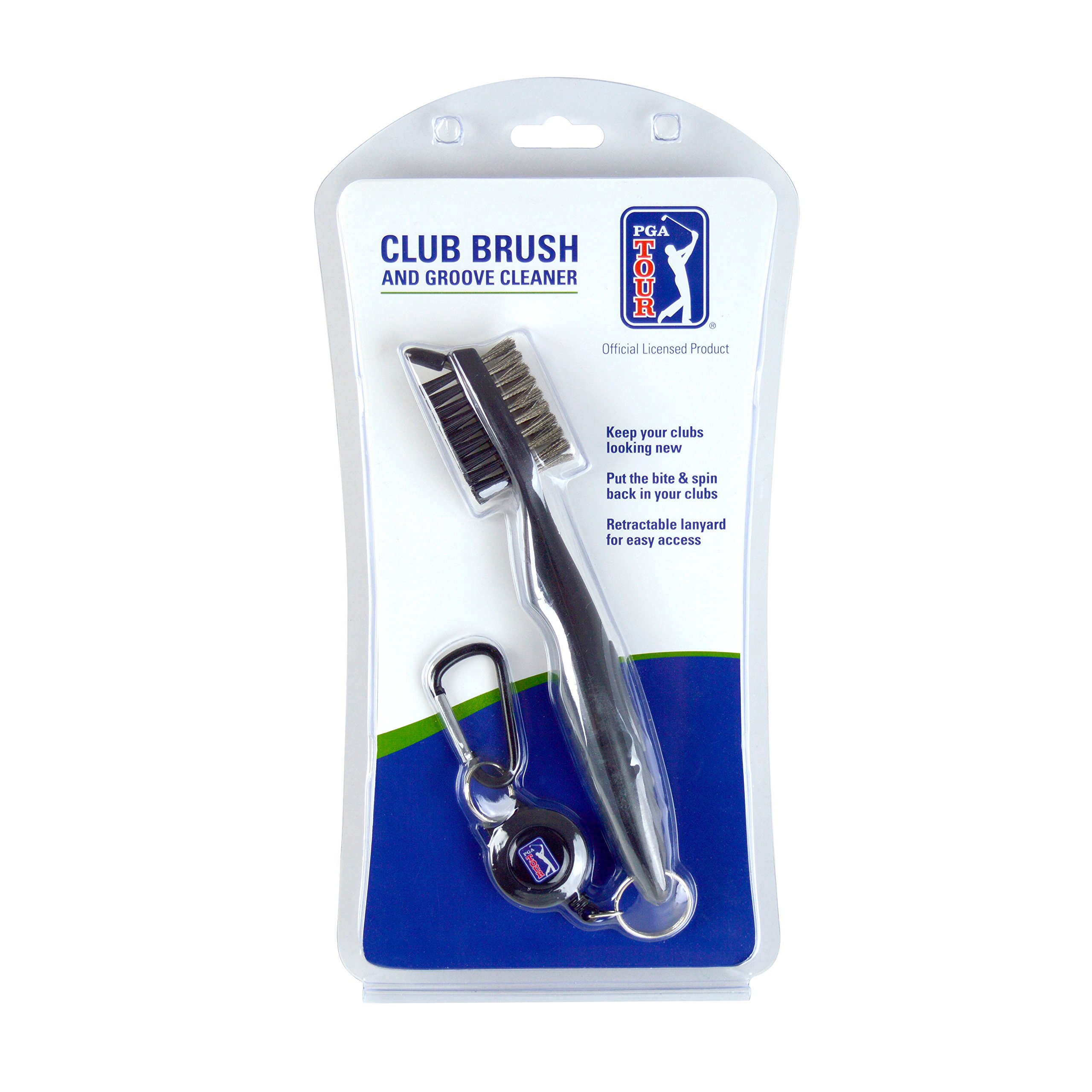 PGA Deluxe Dual Sided Golf Club Spazzola e Groove Cleaner, Unisex, Deluxe Dual Sided Golf