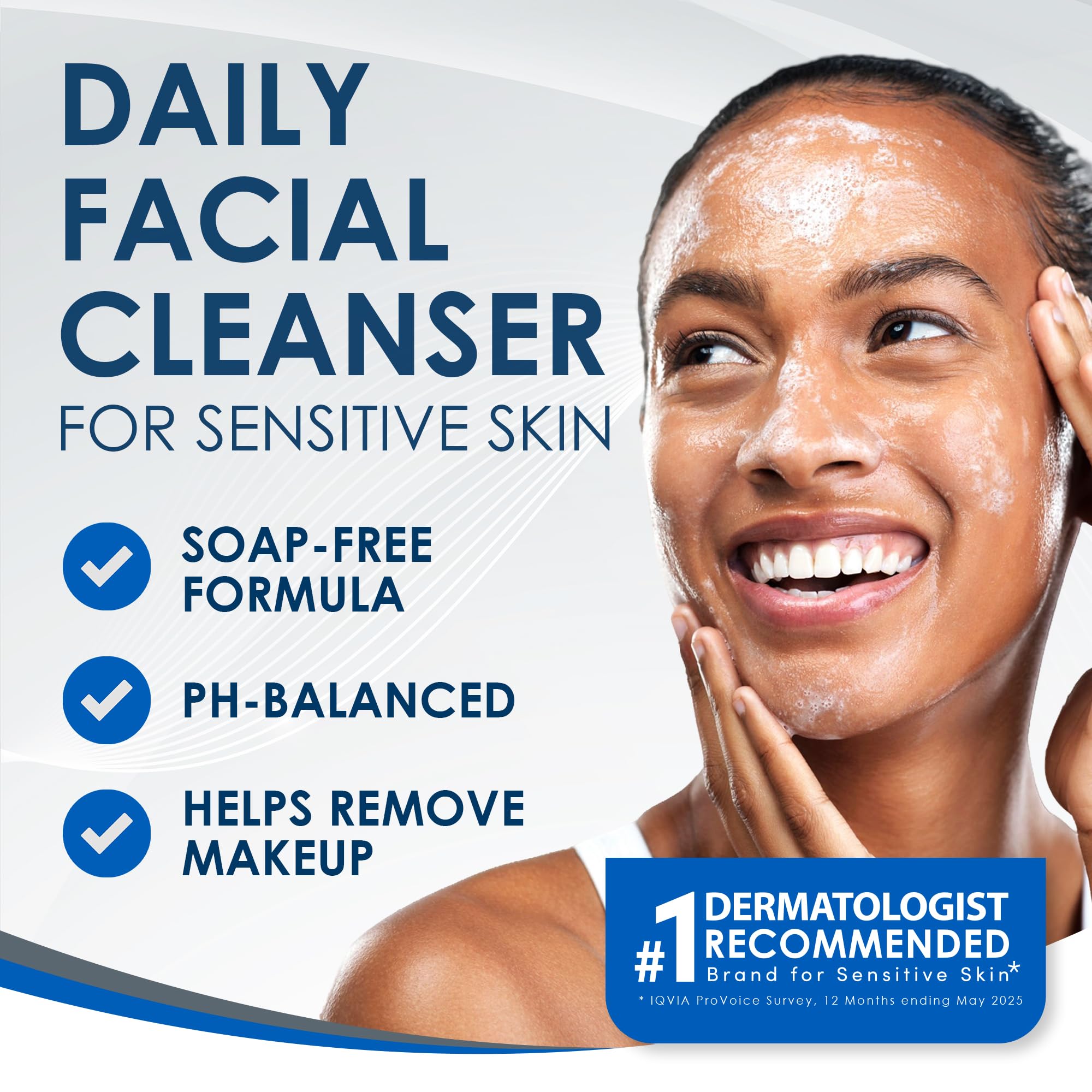 Vanicream Gentle Facial Cleaner, 2.5 Fl Oz, Formulated without Common Irritants for Sensitive Skin, Removes Makeup, Dirt & Excess Oils, Non-Comedogenic, pH-Balanced Face Wash