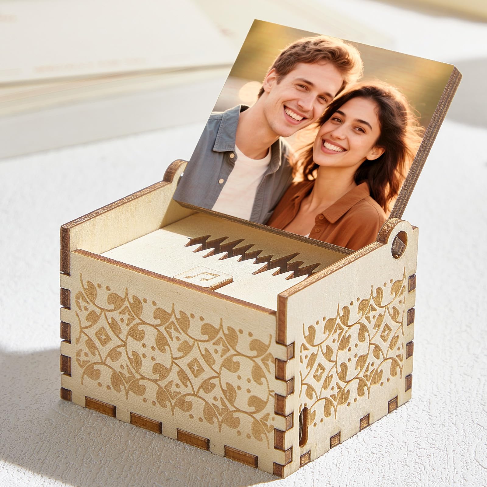 Personalisierte Acryl-Musikbox Mit Foto & Lied – Valentinstagsgeschenk, Spieluhr Mit LED, USB