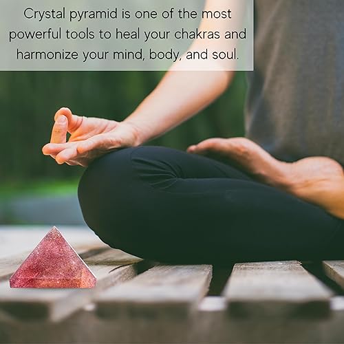 Miniatura 338 de Amazing Gemstone White Agate Snow Quartz Pyramid Crystal Healing Stones - 1" Great Pyramid Figurine of Natural Stone Pyramid for Meditation, Reiki