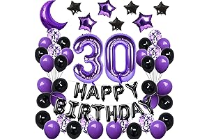 30th Birthday Decorations Purple and Black