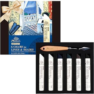 PHOENIX Dark Shades Oil Paint Stick - Set of 6 Liner Colors 37ml Large Soft Water Soluable Oil Pastels for Artists