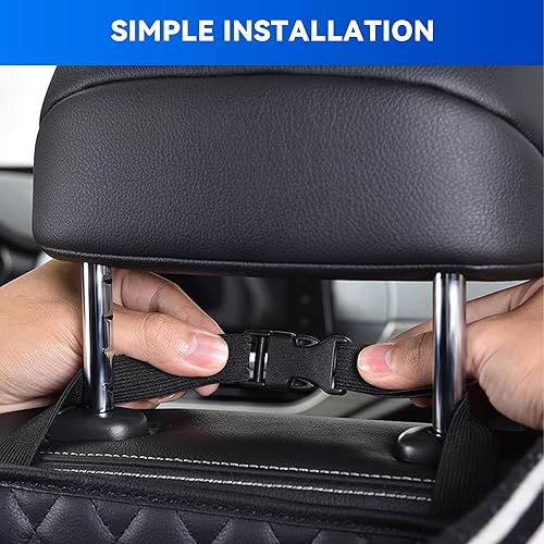 Miniatura 5 de Organizador de asiento trasero de automóvil, impermeable, de piel sintética, bolsa colgante para asiento de automóvil, bolsa de almacenamiento