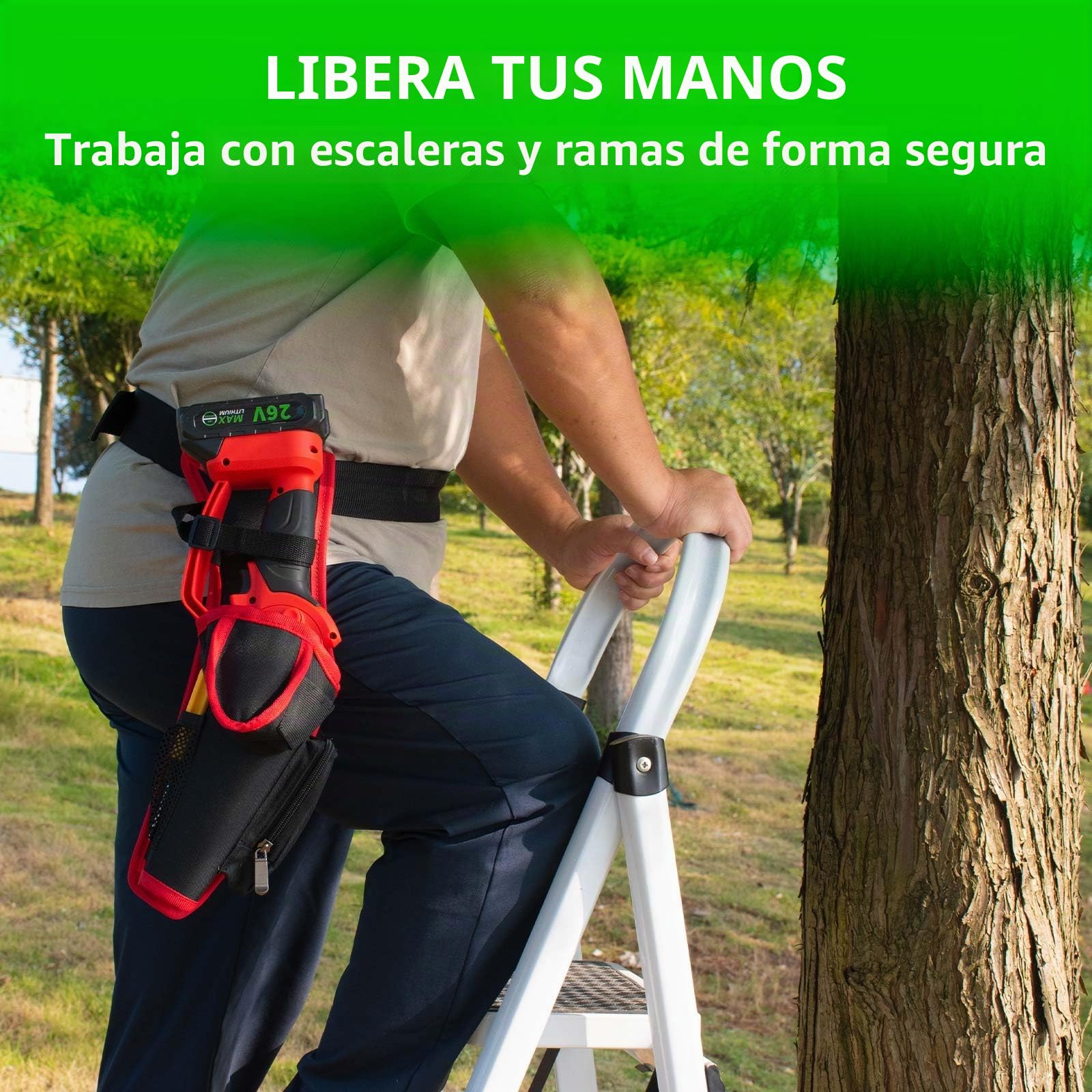 Mini Funda para Motosierra, Bolsa de Transporte para motosierras eléctricas pequeñas de 4/5/6 Pulgadas, carpintería con Cubiertas de Cadena de Barra/bucles Abiertos/cinturón Ajustable