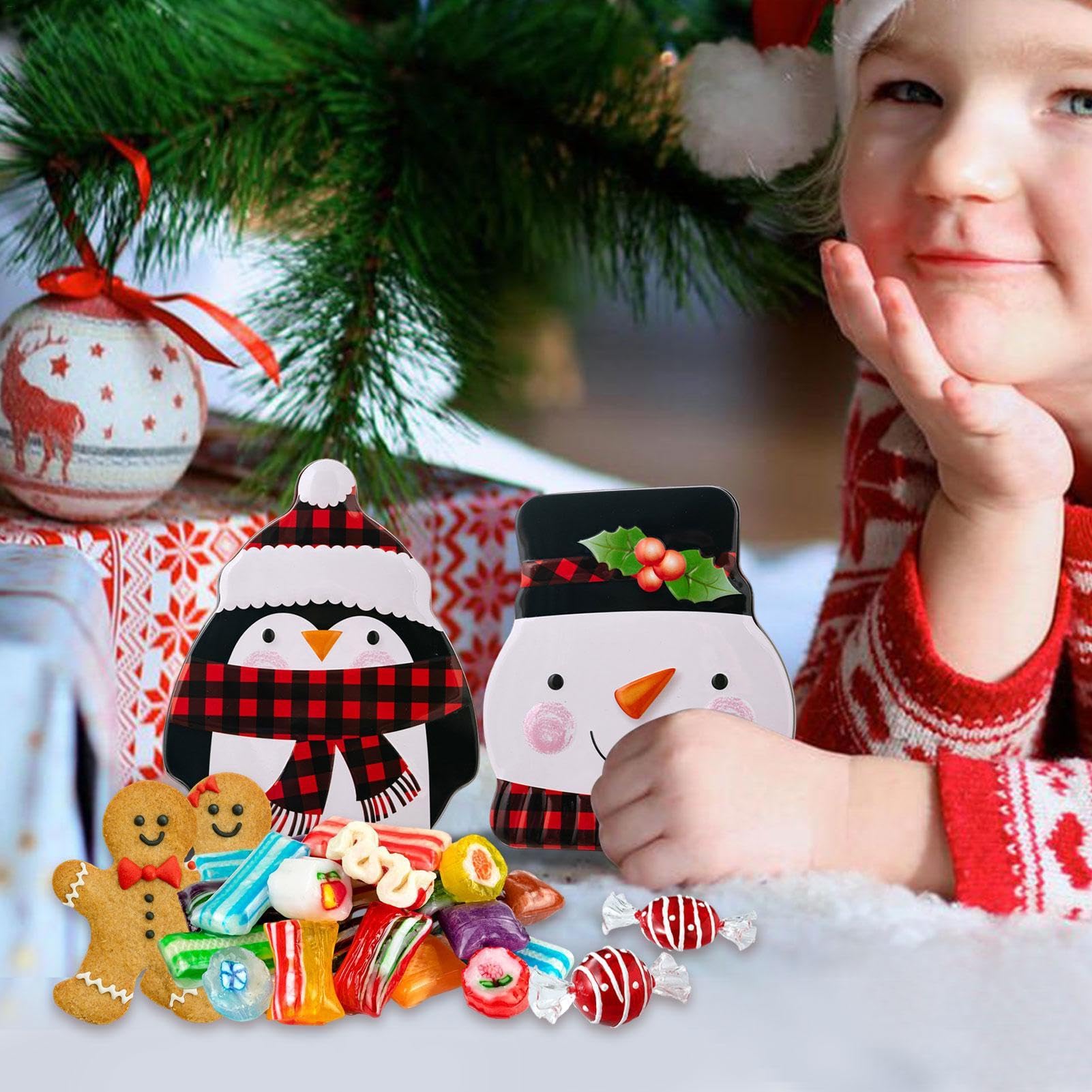 Weihnachts-Keksdose Pinguin-Form - Süßigkeiten Aufbewahrung Weiß