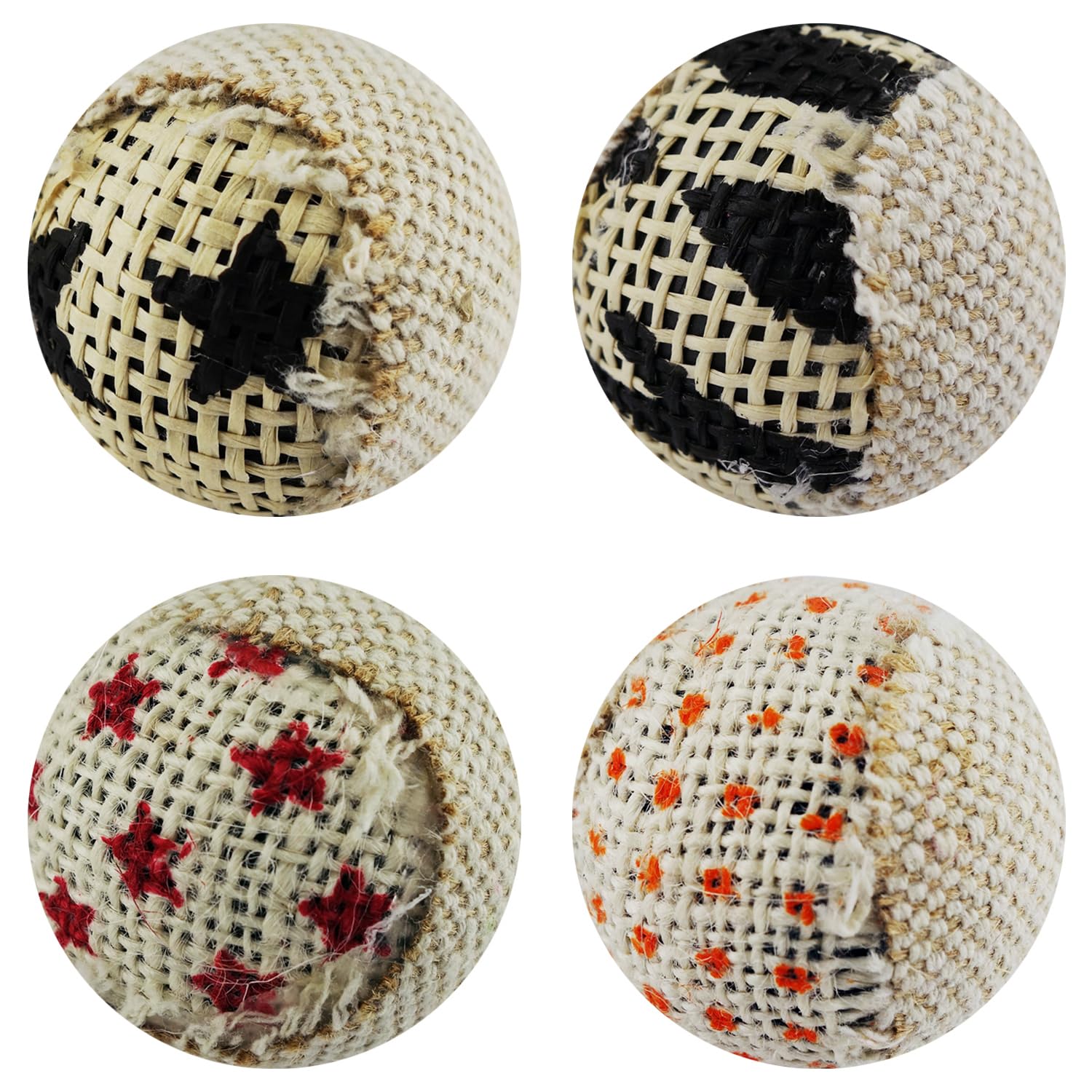 TTcatCanvas Cat Toys Balls for Indoor Cats, Interactive Toys for Cat Kitty Kitten,4 Pack
