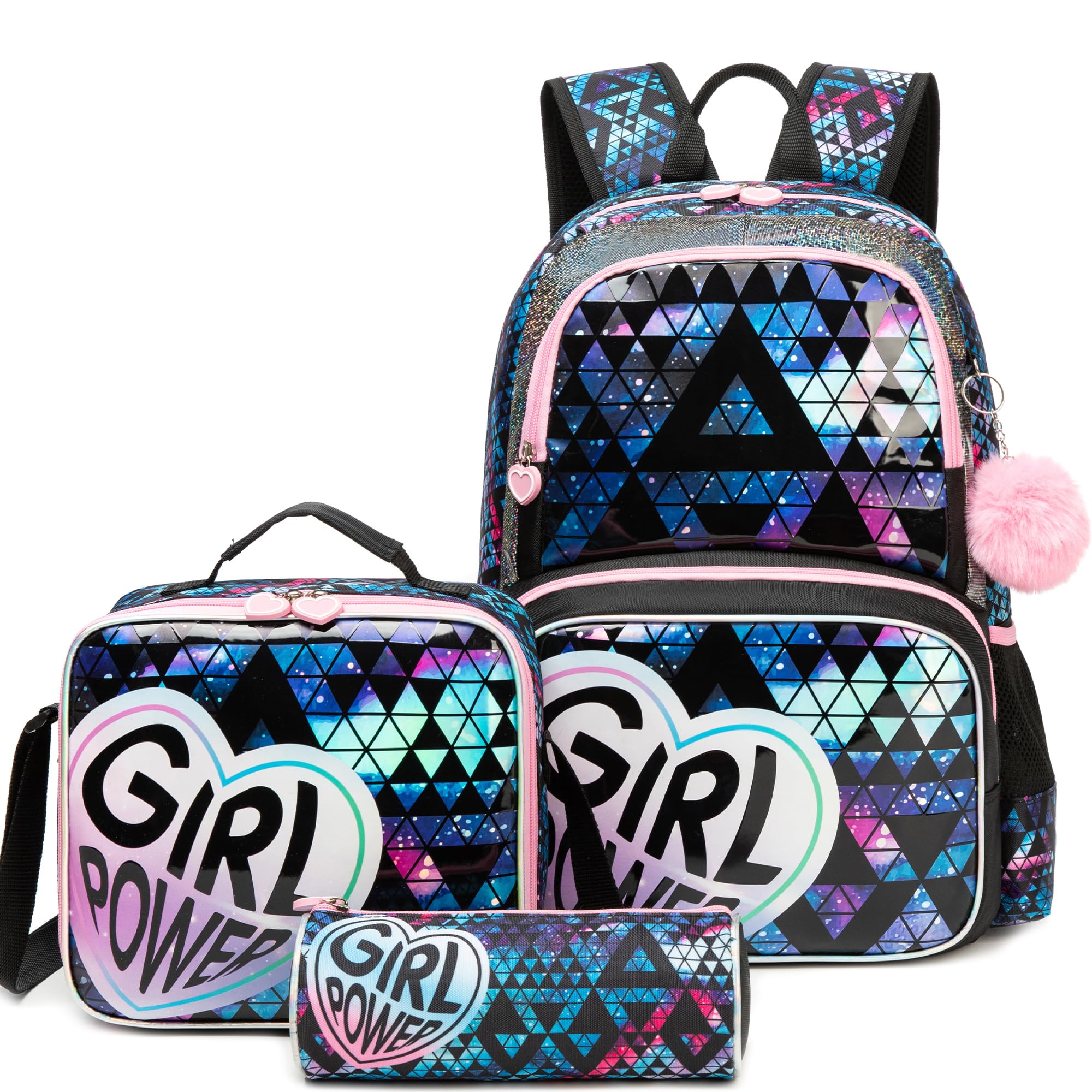 Meetbelify Backpack for Girls Backpacks with Lunch Box Pencil Case for Elementary Student Kids School Travel Bag for