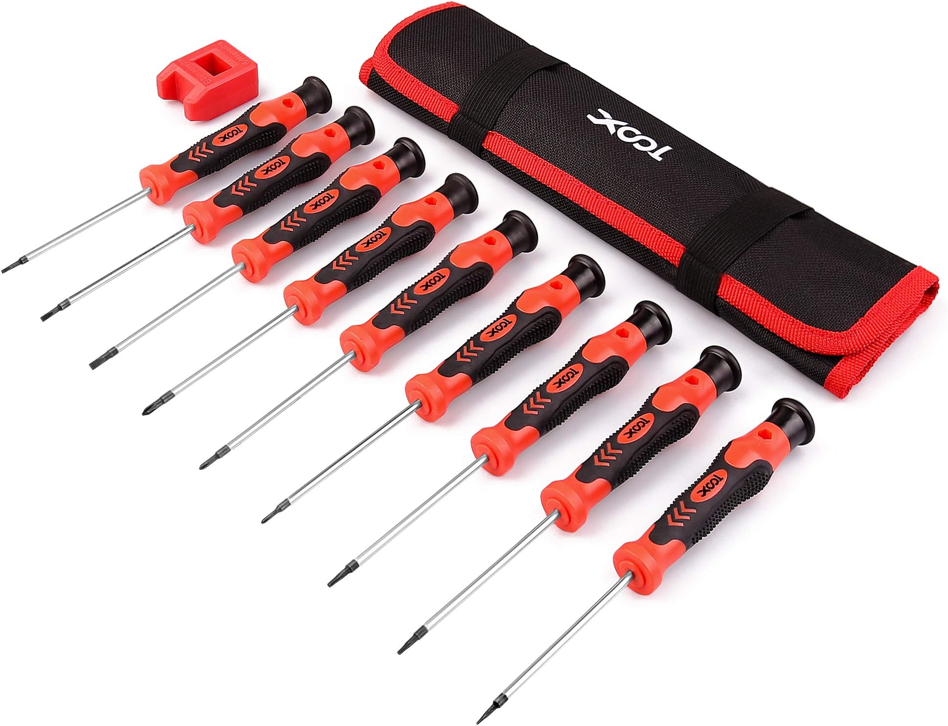 Precision Screwdriver Set, Phillips, Flat, Torx and Pentalobe Screwdriver Set with Case (Pack of 9) for Phone, Computer, Laptop, Watch, Electronics, Jewelry, Eyeglass