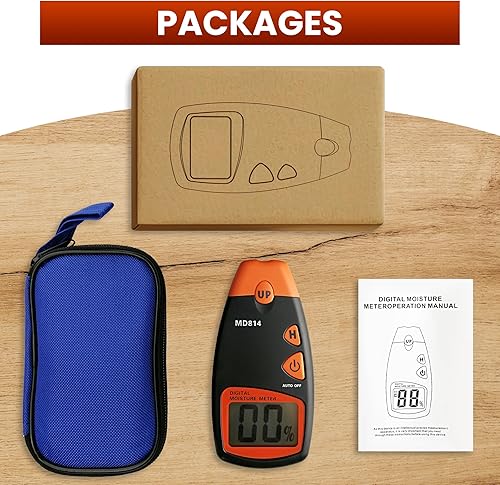 Miniatura 7 de AMTAST Digital MD814 medidor de humedad de madera 4 pines árboles de madera bambú detector de humedad con pantalla LCD rango de medición 5 - 40