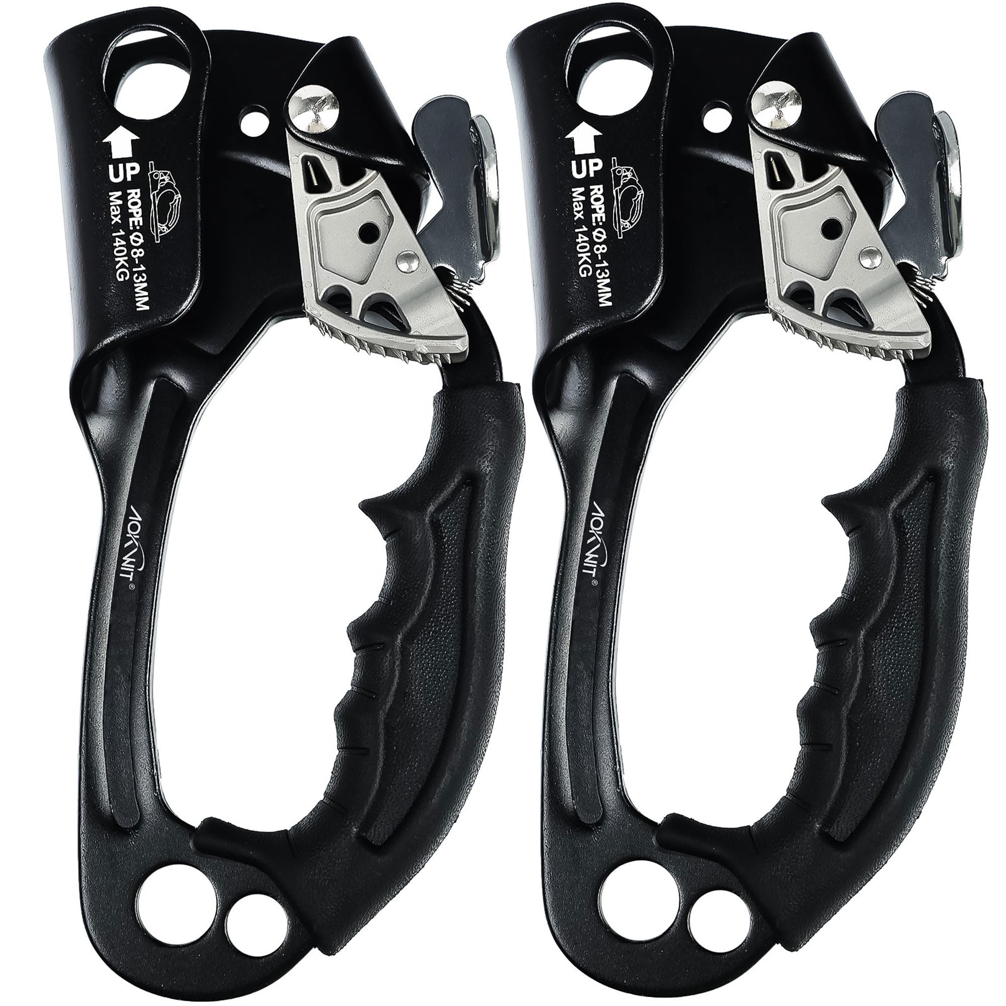 UIAA & CE Certified Rope Ascender Aluminum Alloy Rock Climbing Gear Strong Rigging Rappelling Equipment for Rock Tree Climbing Arborist Rescue