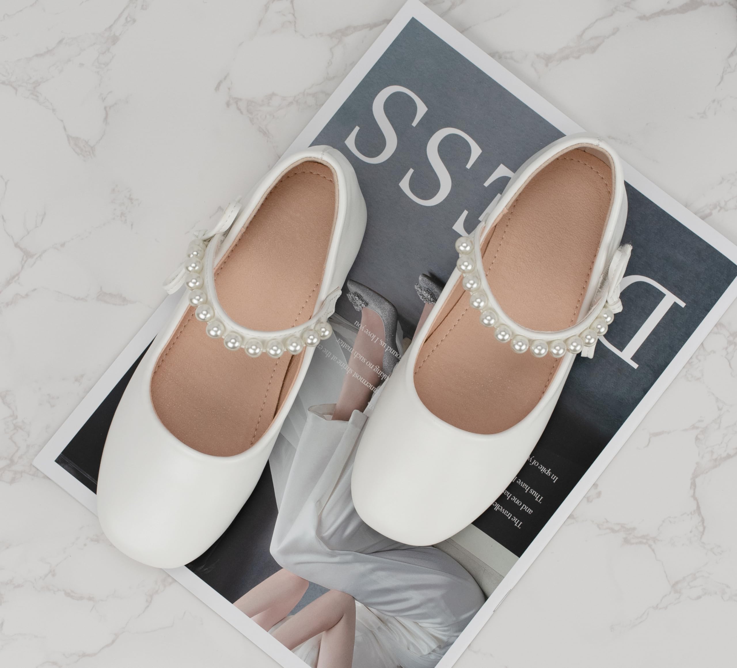 Zapatos Planos Chica Bailarinas Mary Jane Princesa de Niña con Lazo por Escuela, Eventos, Fiestas