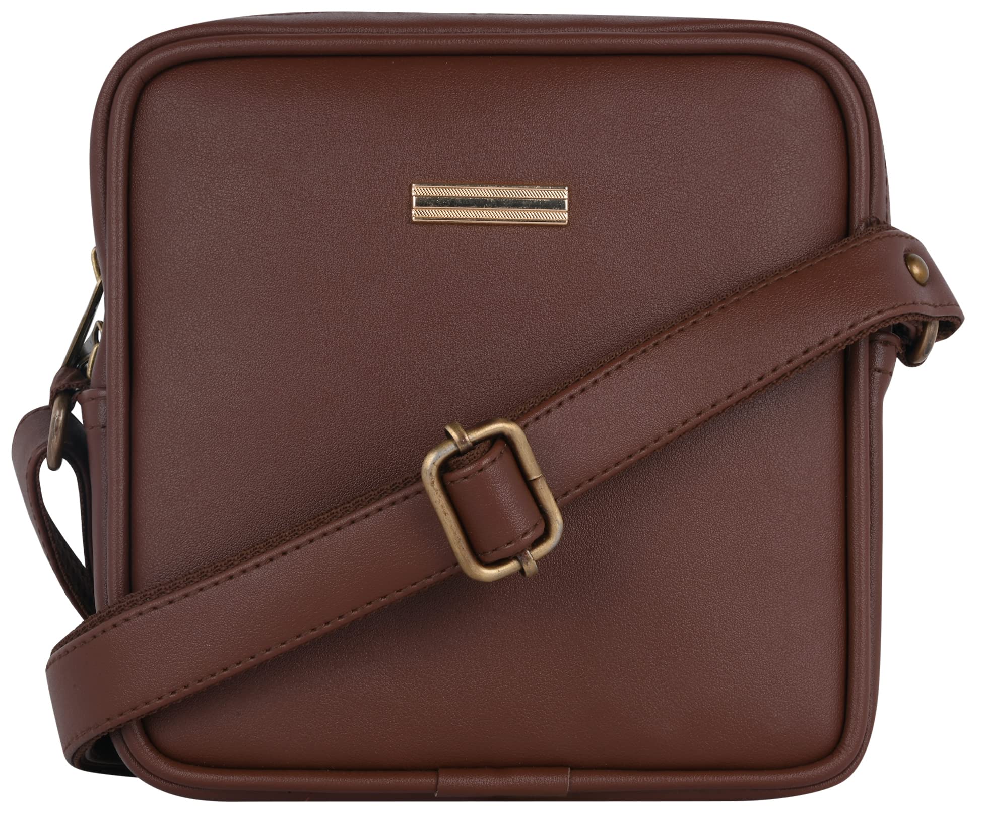 Cube Leather mens sling bag small size for travel | crossbody chest bags for women side bag for men stylish passport holder sling cash bags for men Mini Sling-image-13