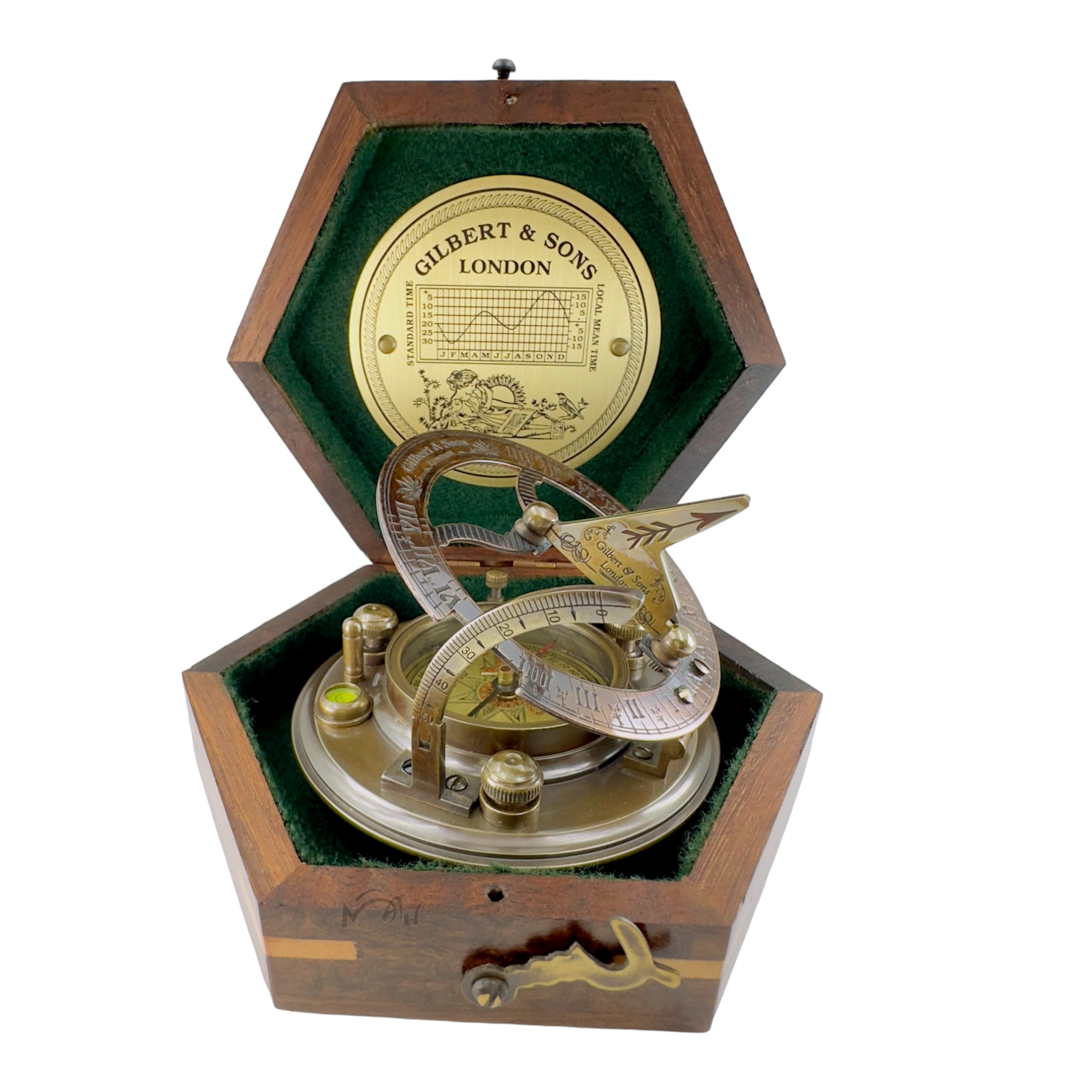 Special Anniversary Gifts For Him Antique Brass Sundial Compass