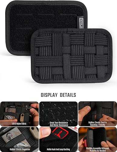 Vista 45 de TACTICAL_GEEK TCM4 Mini tablero organizador EDC, accesorios de mochila con panel trasero de gancho suave, panel de inserción de bolsa de TCM4-Rojo