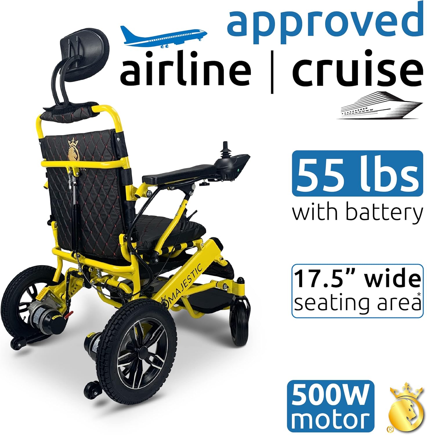 2021 Limited Edition Remote Control Foldable Electric Wheelchair Mobility Aid Lightweight Motorized Power Wheelchairs (17.5" Wide) : Health & Household