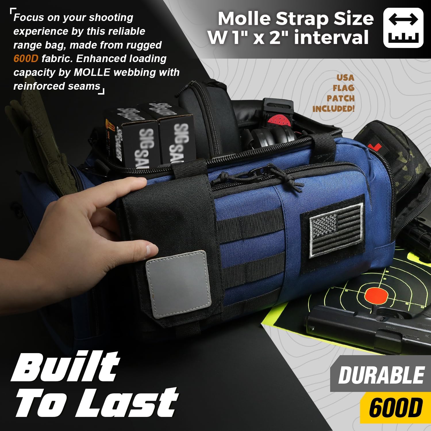 DBTAC Soft Pistol Cases Deluxe Small Specialist for 2+ Pistol | Compact Tactical Range Bag w/Molle Pouch, Padded Shoulder Strap Included