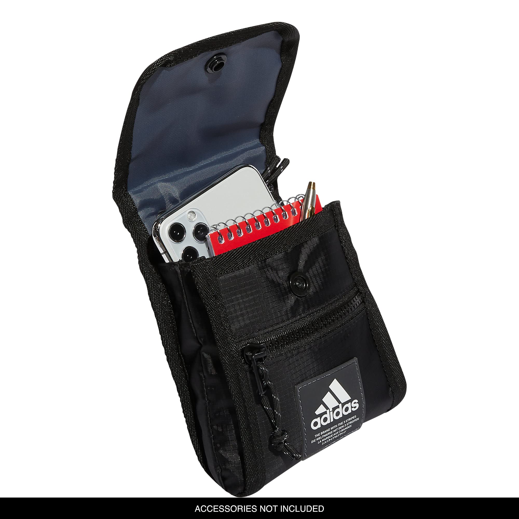 adidas Unisex's Neck Pouch Crossbody Travel and Festival Wallet Bag, jeden rozmiar, Czarny, Rozmiar Uniwersalny