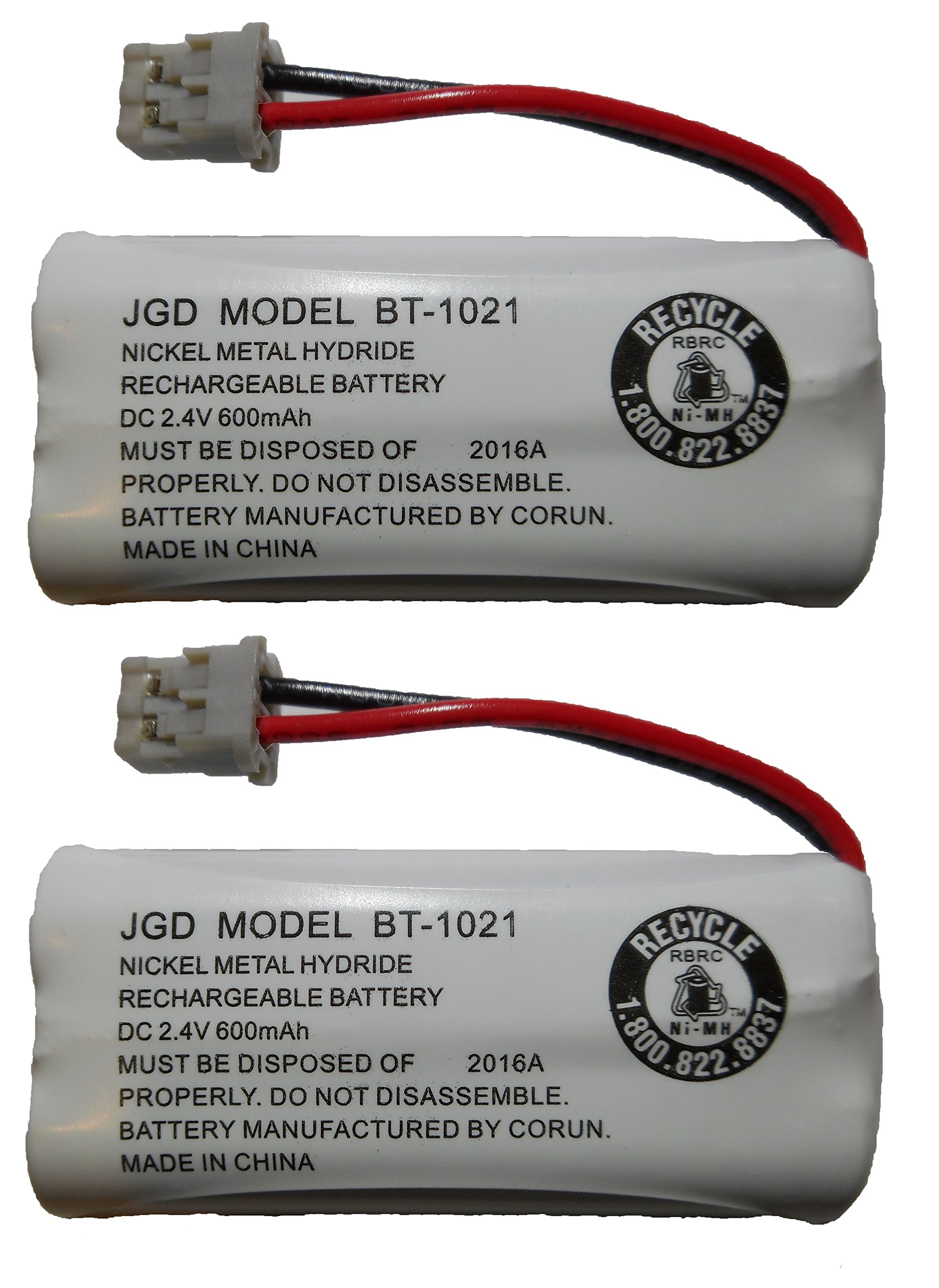 HIGH Capacity Rechargeable Replacement Battery BT-1021 BBTG0798001 for Uniden Cordless Handsets (2-Pack)