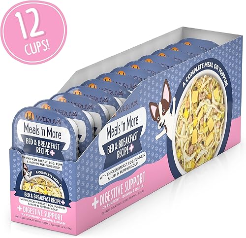 Miniatura 2 de Weruva Meals 'n More - Alimento húmedo natural para perros, Bed & Breakfast Plus soporte digestivo, taza de 3.5 onzas (paquete de 12)