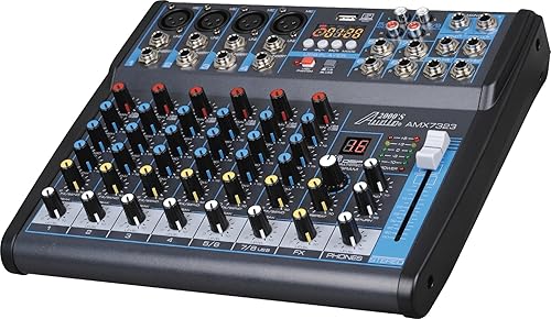 Miniatura 2 de Audio2000'S AMX7303- Mezclador de audio profesional de cuatro canales con procesador USB y DSP