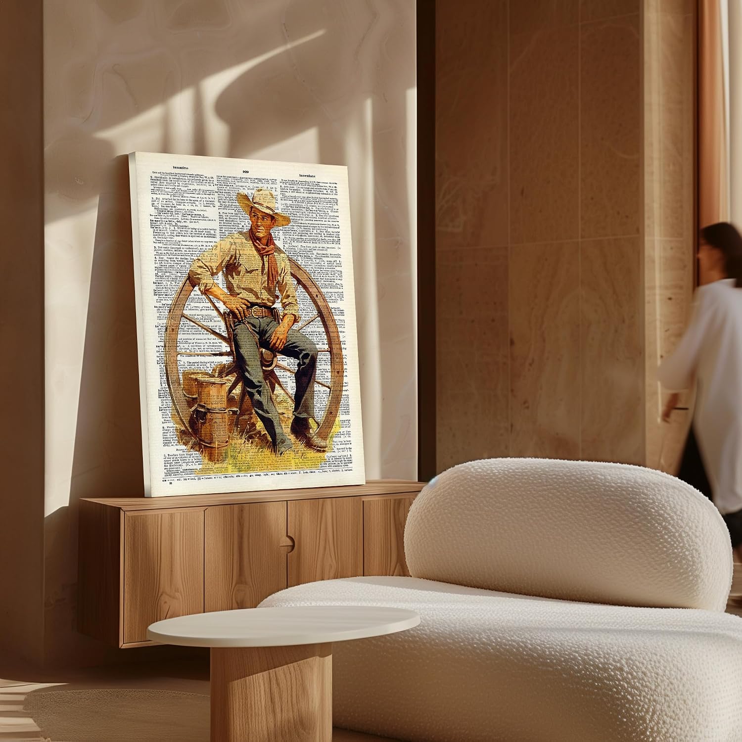 Poster Master Dictionary Art Canvas - Retro Cowboy Print - Western & Wild West Art - Trendy Gift for Men & Women - Great Wall Decor for Office, Dorm or Living Room - 8x10 STRETCHED Canvas