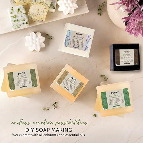 Miniatura 3 de Pifito Muestreador de base de jabón para derretir y verter (7 libras)  Surtido de 7 bases (1 libra ea)  Aceite de argán, aceite de aguacate, aceite