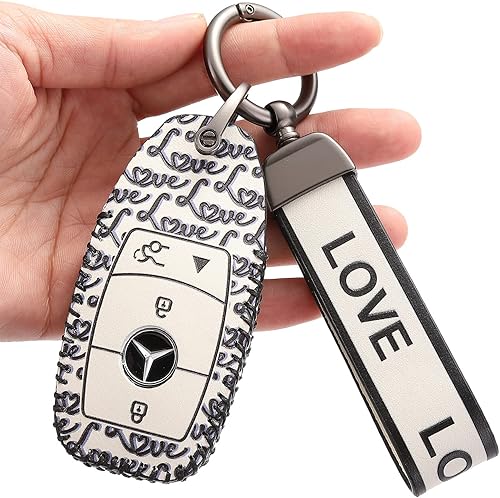 Funda para llave Mercedes Benz con funda para llavero Mercedes GLE C E S M CLS CLK G regalo de Navidad para hombres y mujeres