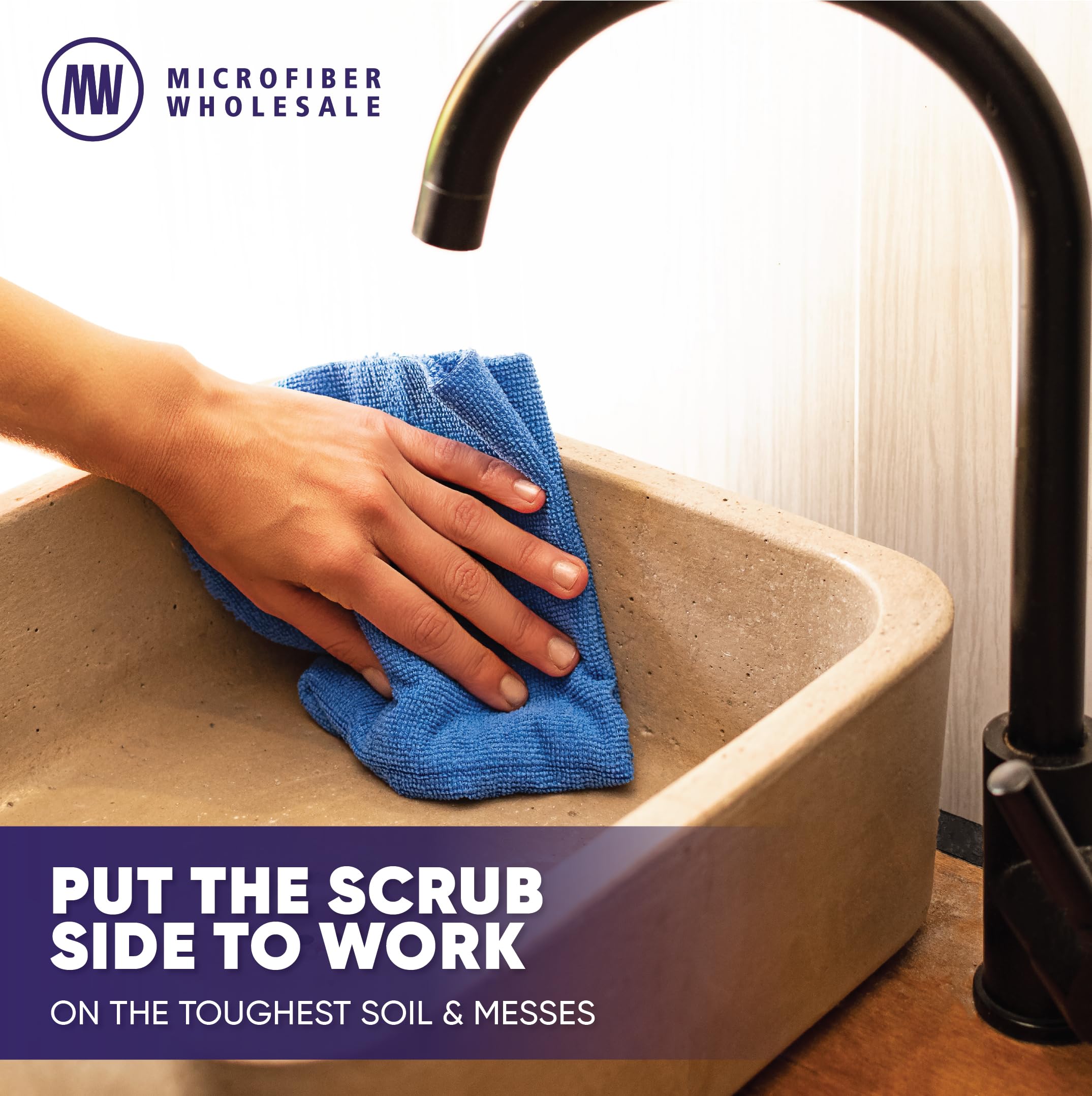 Microfiber Wholesale Pronto Towels Microfiber Towels Cloths for Dusting Scrubbing Cleaning - Dual Sided Soft Plush Mesh Scrub — view 2