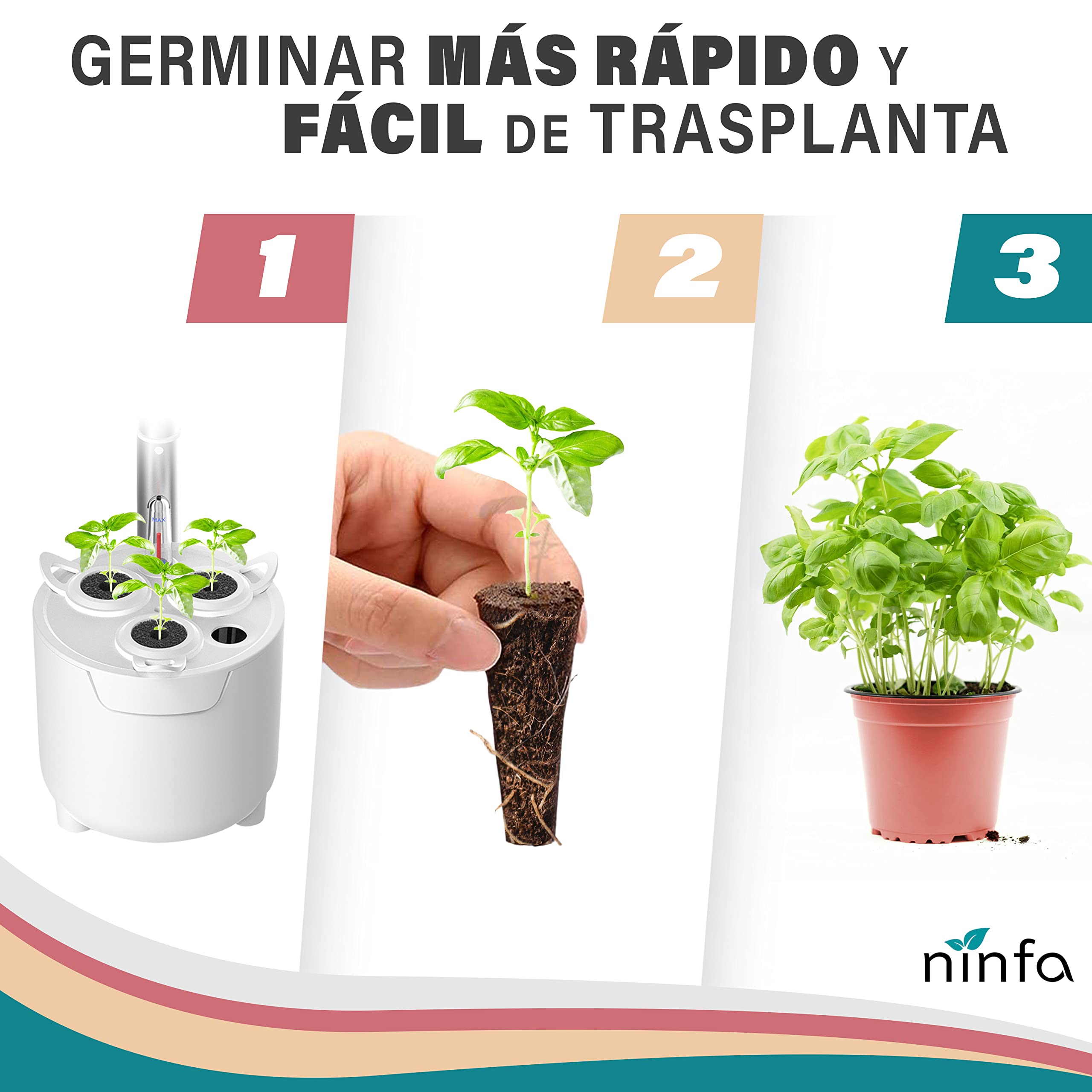 Dafne Smart Garden, Kit de Cultivo Interior con Luz de Crecimiento LED de Espectro Completo de autorriego, Altura Ajustable y Temporizador automático - huerto Interior (Blanco)