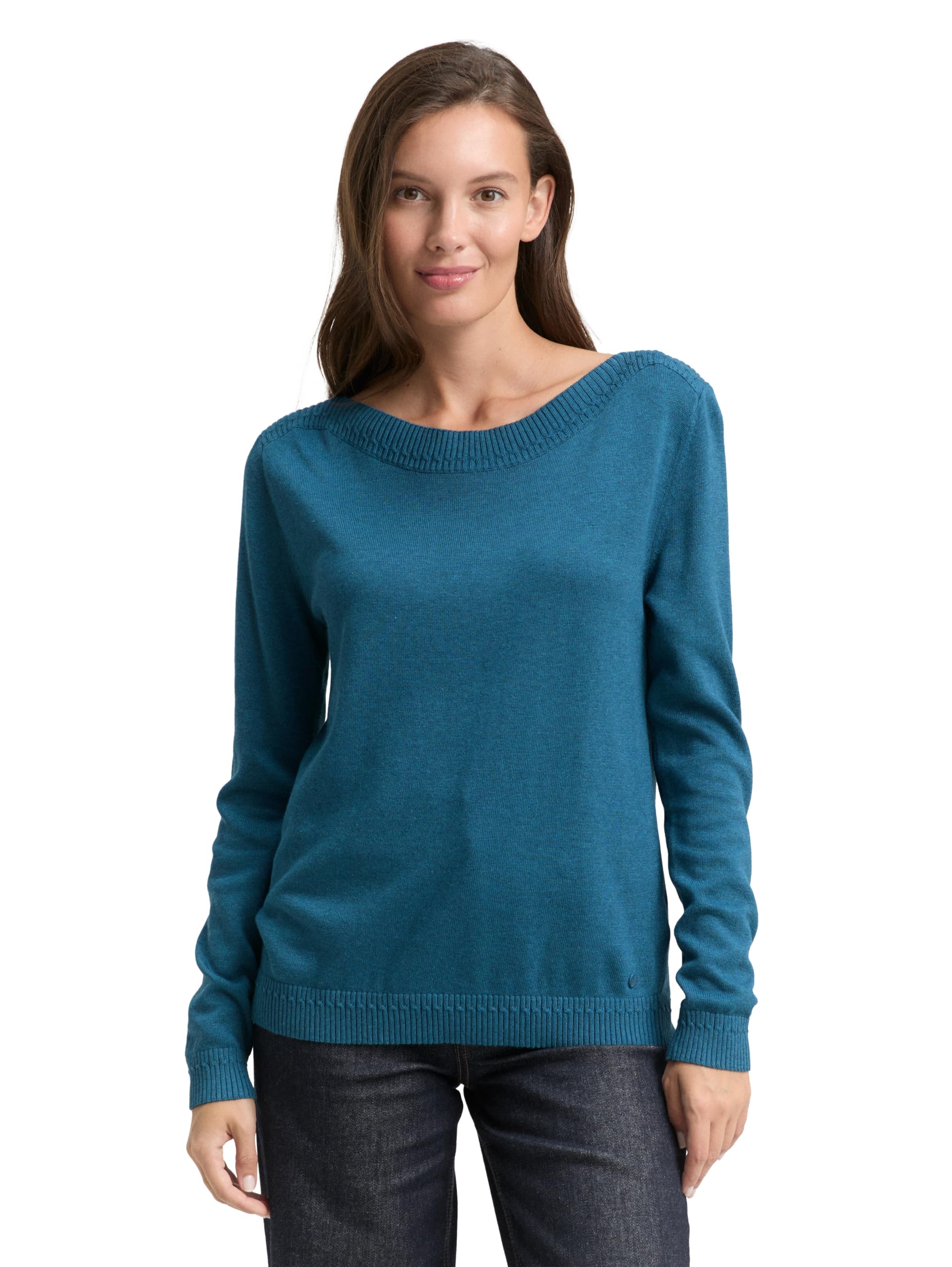 Tom Tailor Women's 38879 - Dark Petrol Melange Jumper, S