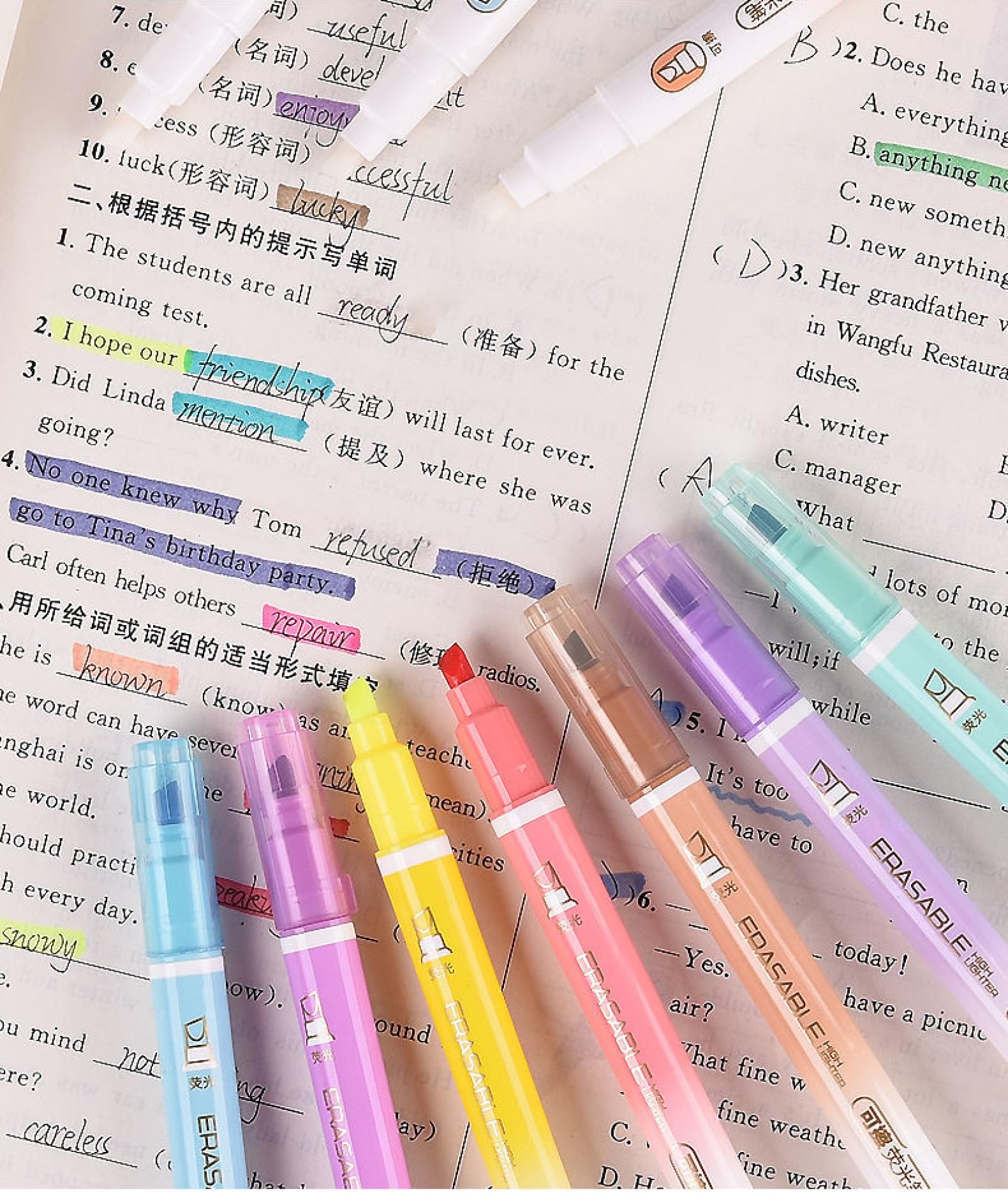 Amazon.co.jp: 12色消せる蛍光ペンマーカーペン 蛍光ペン セット