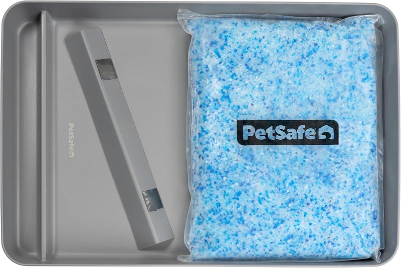 PetSafe ScoopFree Stainless Steel Reuseable Tray, Fresh Scent, 4.3Lb Bag | 304-Grade Stainless Steel Tray with Pre-portioned Crystal Cat Litter, Easy to Clean, Fits All ScoopFree Crystal Litter Boxes