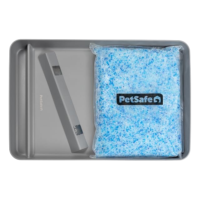 PetSafe PetSafe ScoopFree Stainless Steel Reuseable Tray, Fresh Scent, 4.3Lb Bag | 304-Grade Stainless Steel Tray with Pre-portioned Crystal Cat Litter, Easy to Clean, Fits All ScoopFree Crystal Litter Boxes
