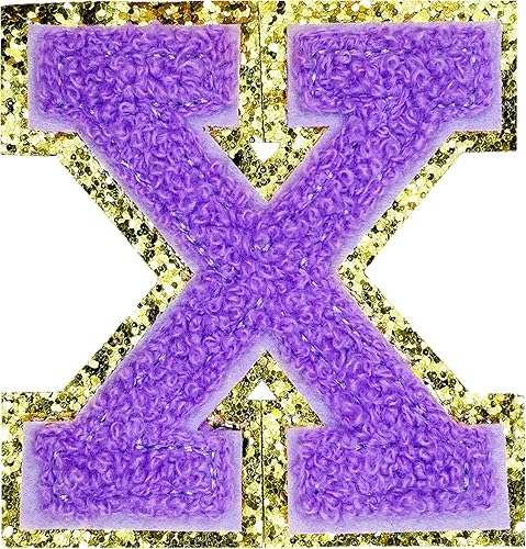 Miniatura 163 de Jongdari Letras termo-adhesivas de felpilla para ropa, parches de letras del alfabeto con brillantina para coser, con adhesivo planchado, 4