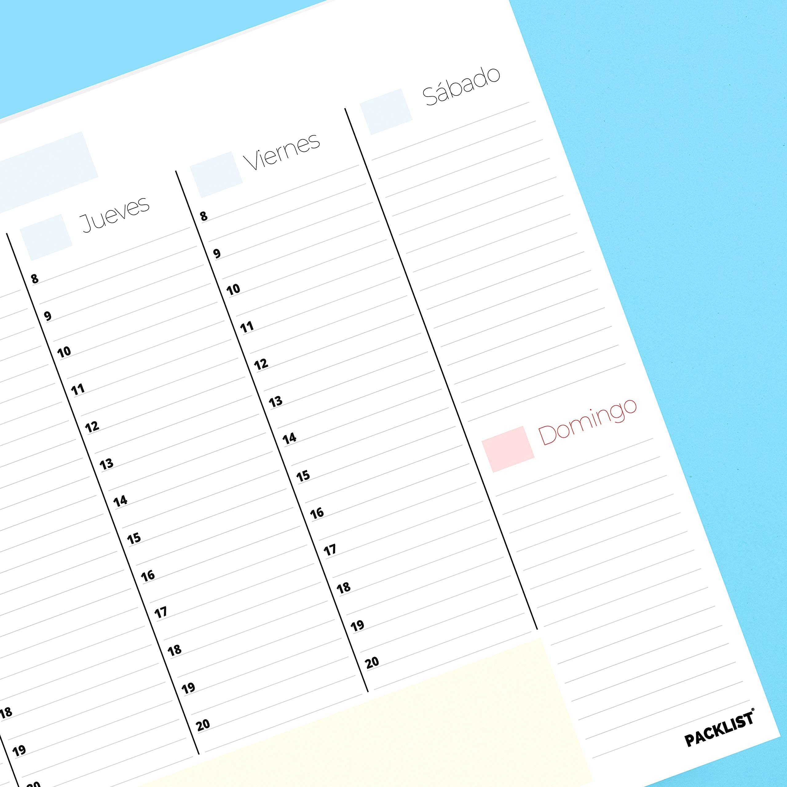 Planificador Semanal sin Fecha. Organizador A4, Planning Escritorio - Regalo Original - Agendas y Calendarios de Diseño Exclusivo