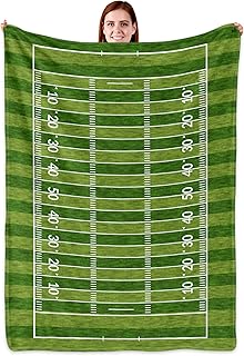 Football Field Green Lawn Blanket, 40" x 50" Lightweight Soft Throw, Gifts for Football Lovers