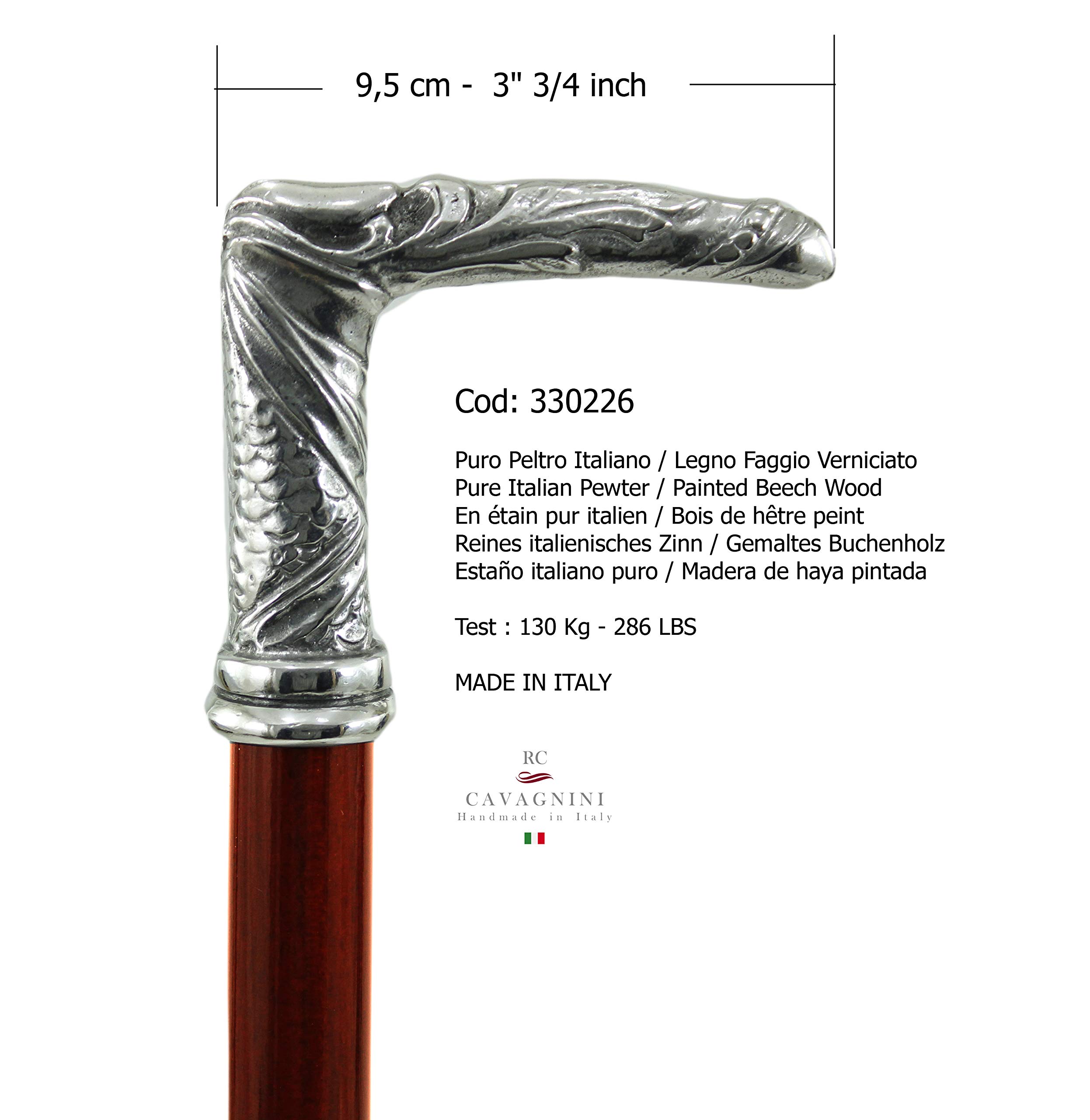 Bastón Paseo Liberty peltre color plata madera antigua clásica elegante personalizable caballetes nuestra producción