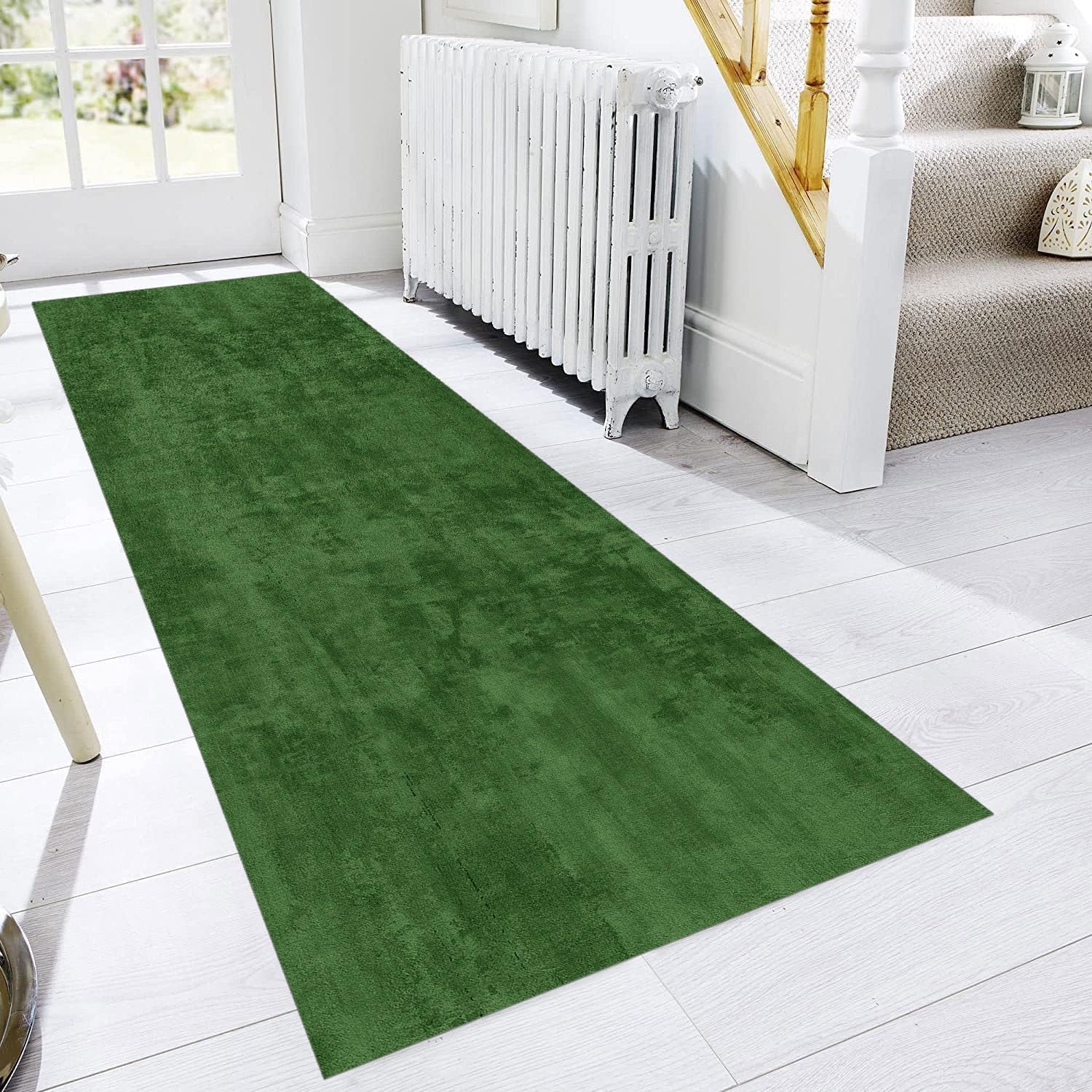 Läufer Flur Küche Waschbar rutschfest 80X200cm Lang Grün Küchenteppich Flurteppich Teppich Fur Korridor Wohnzimmer Schlafzimmer Meterware Anpassbar