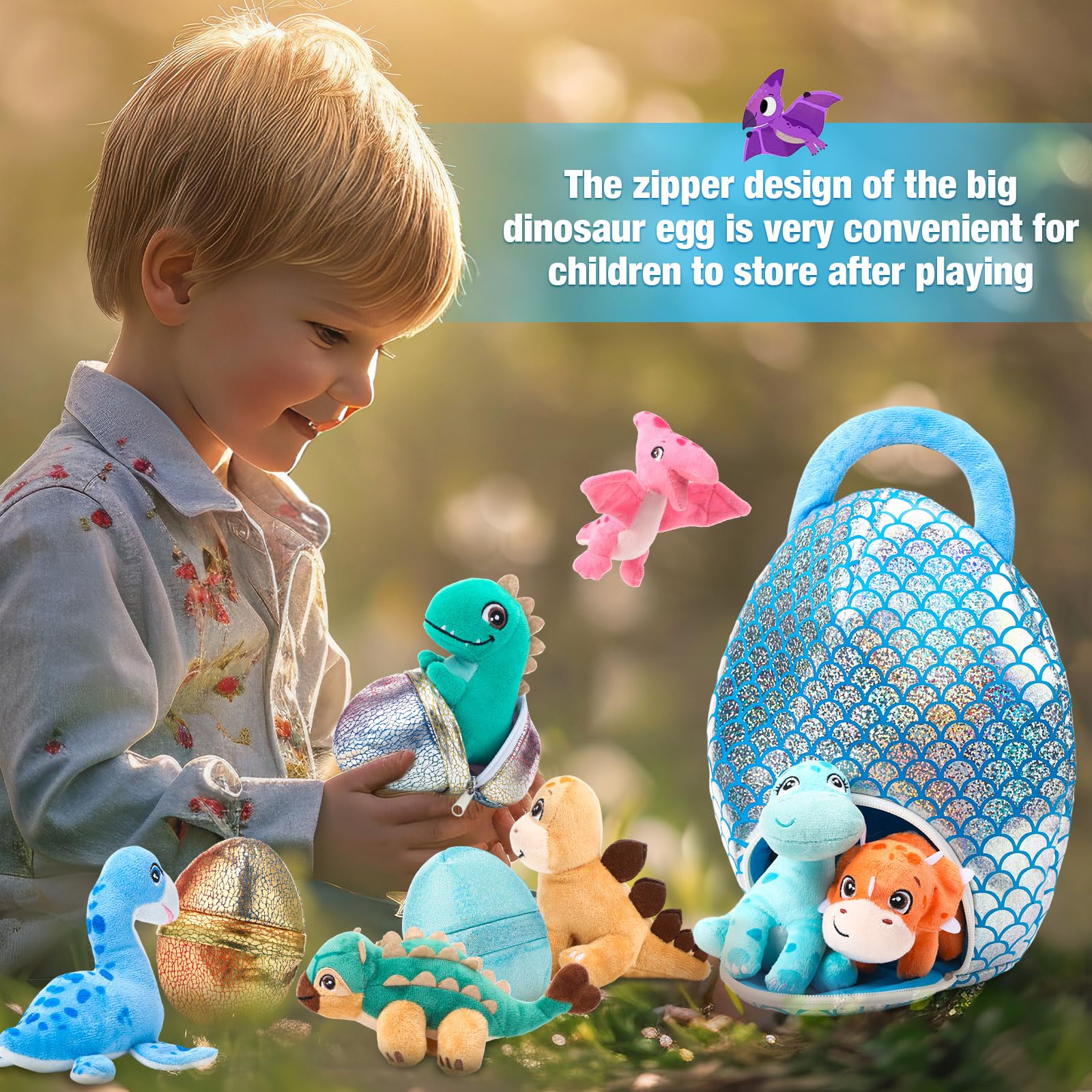 Amazon.co.jp: Zhanmai 11個 イースター恐竜ぬいぐるみ 小さな