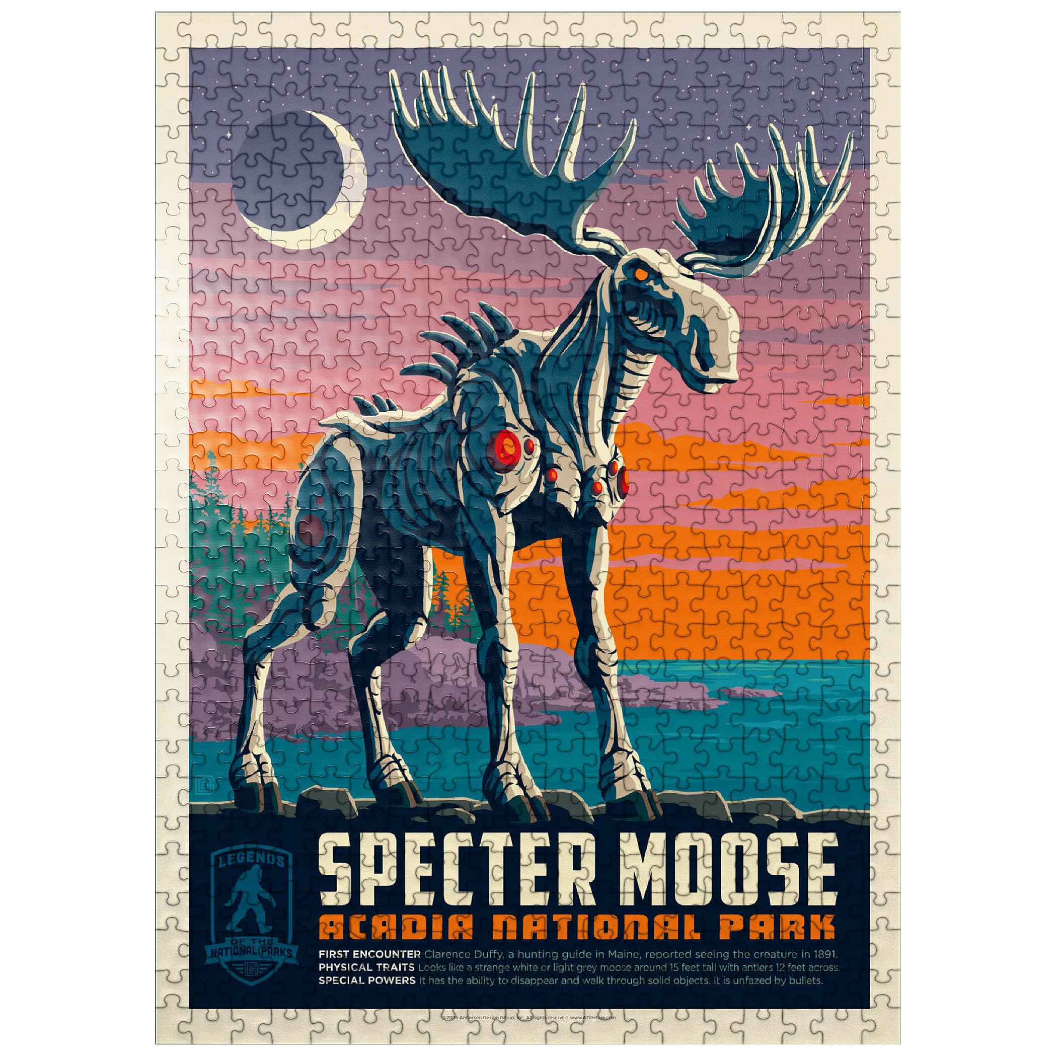 MyPuzzle Legends of The National Parks: Acadia's Specter Moose - Premium 500 Piece Jigsaw Puzzle for Adults