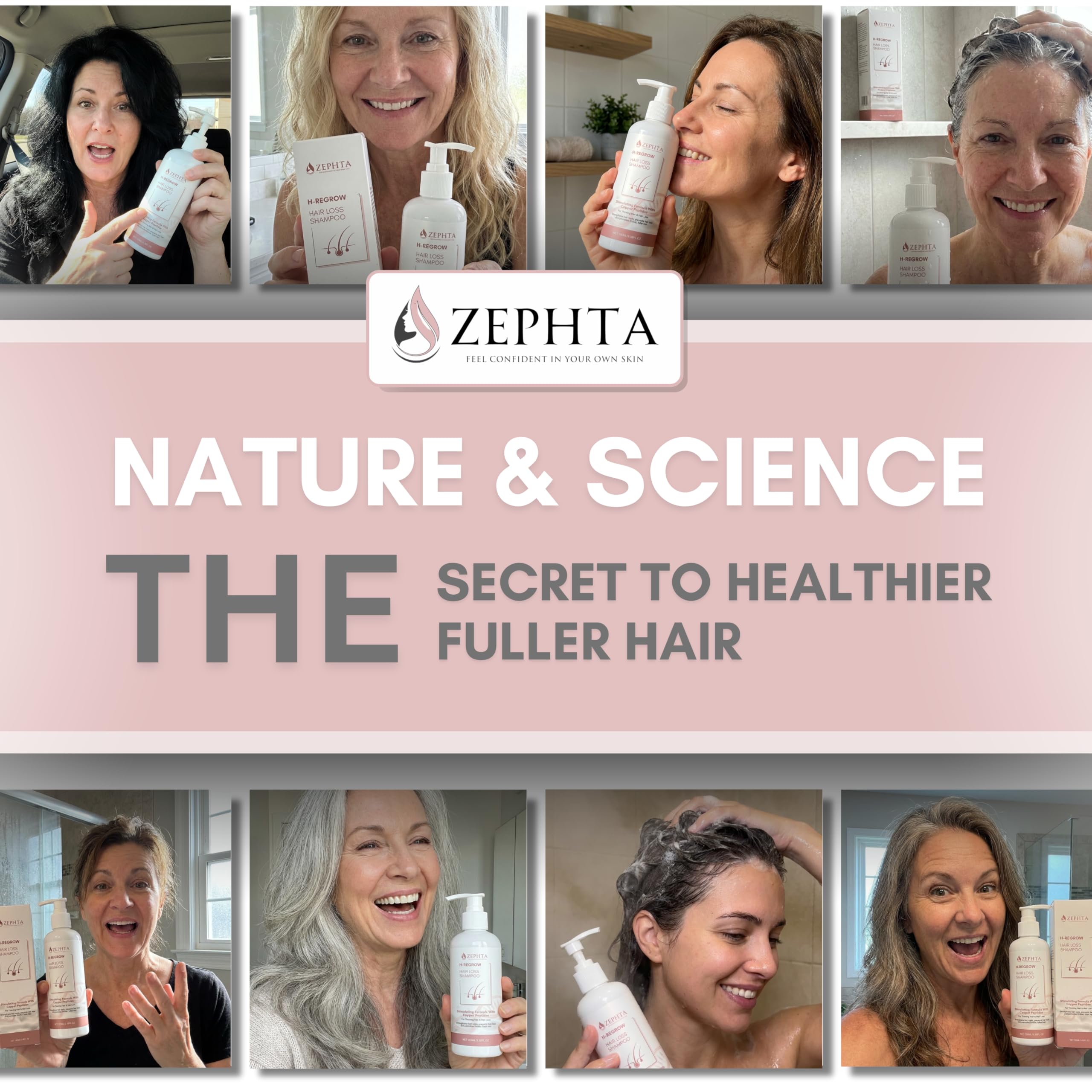 ZEPHTA H-Regrow Hair Growth Shampoo for Thinning Hair