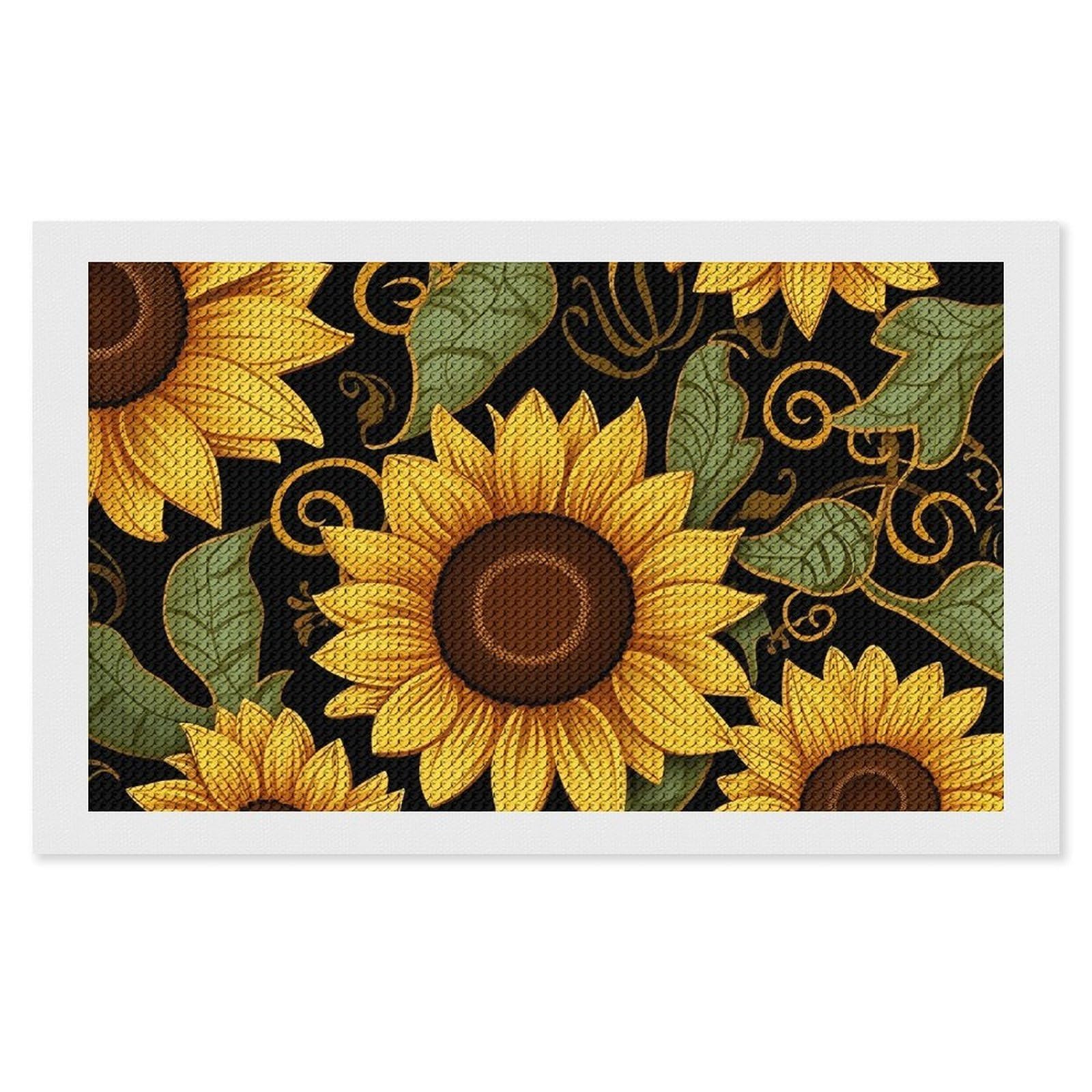 NONHAI Diamond Painting Kits for Adults - DIY Diamond Art Kits for Beginners - Full 5D Paint Drill Diamond Dots Paintings- Beautiful Sunflower Diamonds Pictures Gem Art and Craft Wall Decor 12"x20"