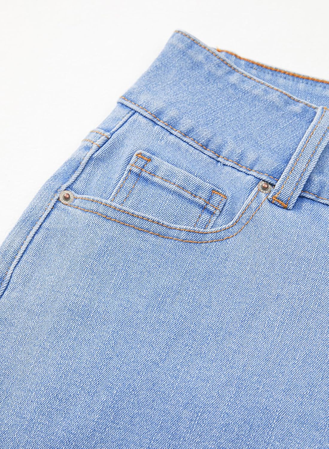 Sidefeel Women's Jean Shorts High Waisted Stretchy Bermuda Folded Hem Denim Summer Shorts - Image 9