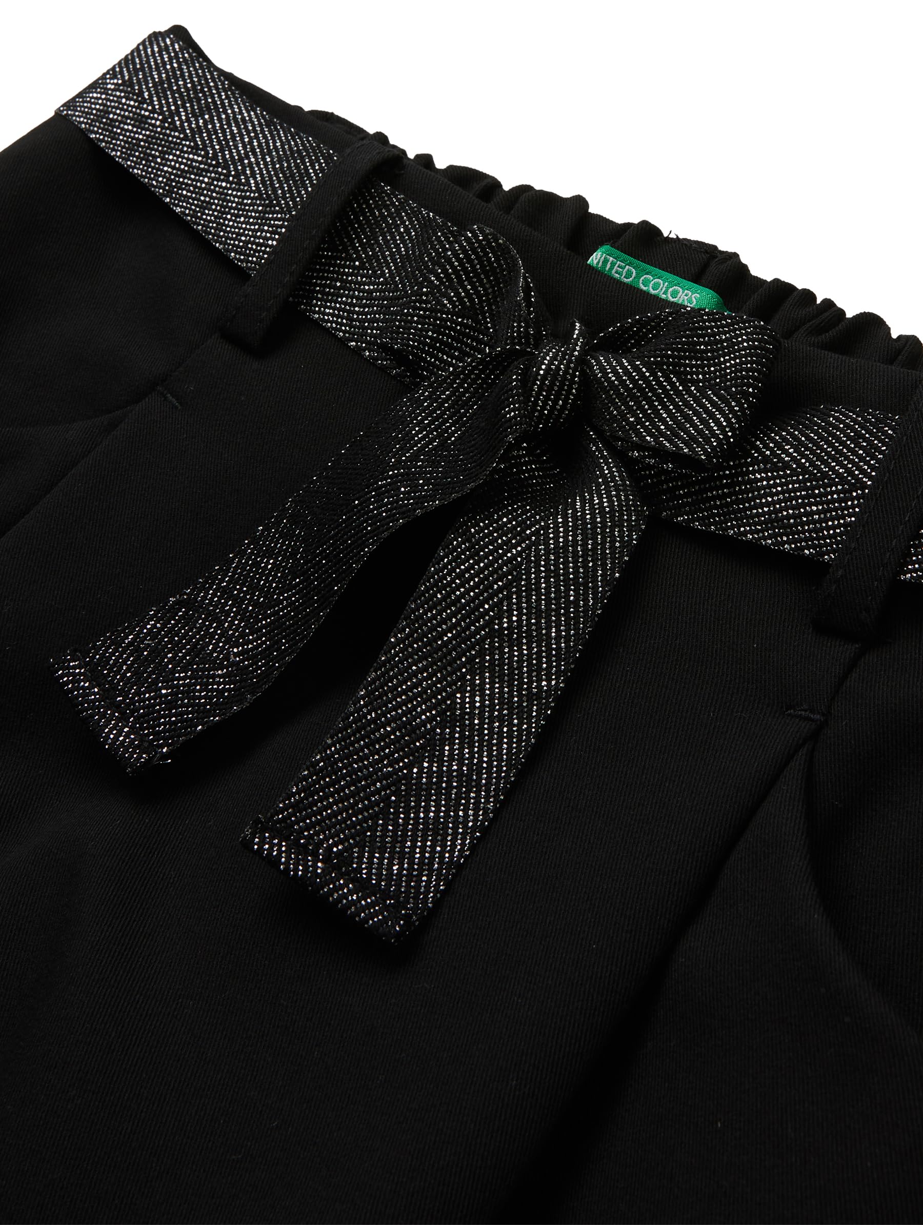United Colors of Benetton Short + Cinturón, Negro, 120 cm