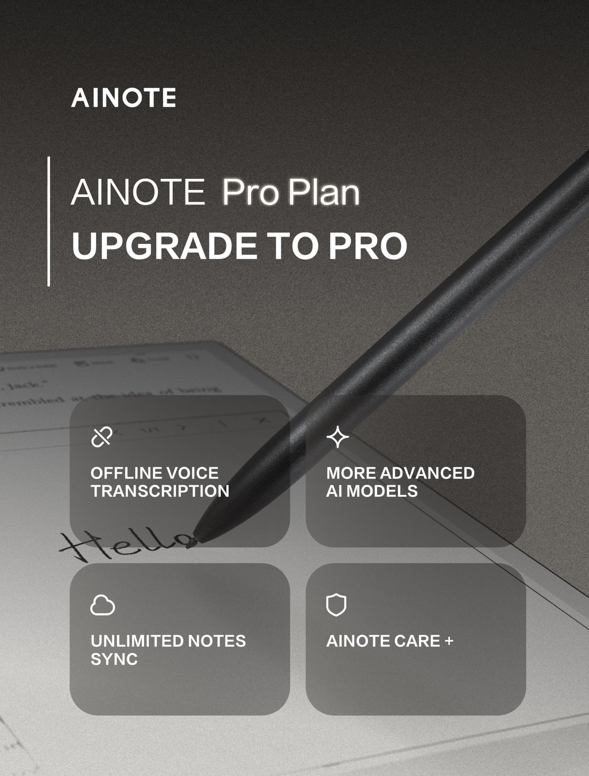 iFLYTEK AINOTE 2, 10.65" E-Ink Tablet, AI Note Taking Tablet with ChatGPT-5, Ultra-Thin 4.2mm Digital Notebook with Voice-to-Text, 16-Language Transcription, Handwritten-to-Text, Ideal for Work&Study