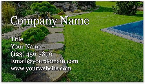 Tarjetas de visita personalizadas, 3.5 x 2 pulgadas, paquete de 100 tarjetas gruesas y resistentes de 14 PT, cuidado del césped, eliminación de