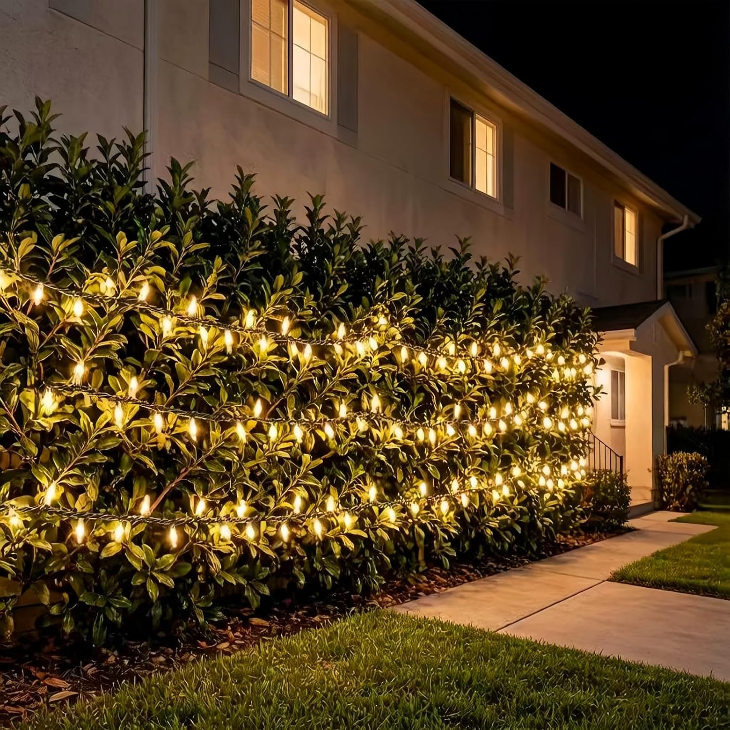 LUCKY SHINE 150 LED Warm White Christmas Lights, UL Certified and Commercial Grade Green Wire String Lights 50 Ft, for Indoor and Outdoor Use.