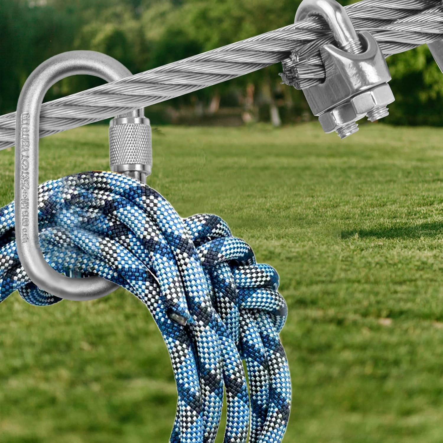 5/16 Stainless Steel Cable 100FT, 7x19 Strands Aircraft Cable, 9000 lbs Breaking Strength Stainless Steel Wire Rope with M8 Clip Clamp and Wire Cable Thimbles for Boat Lift Cable - Image 5