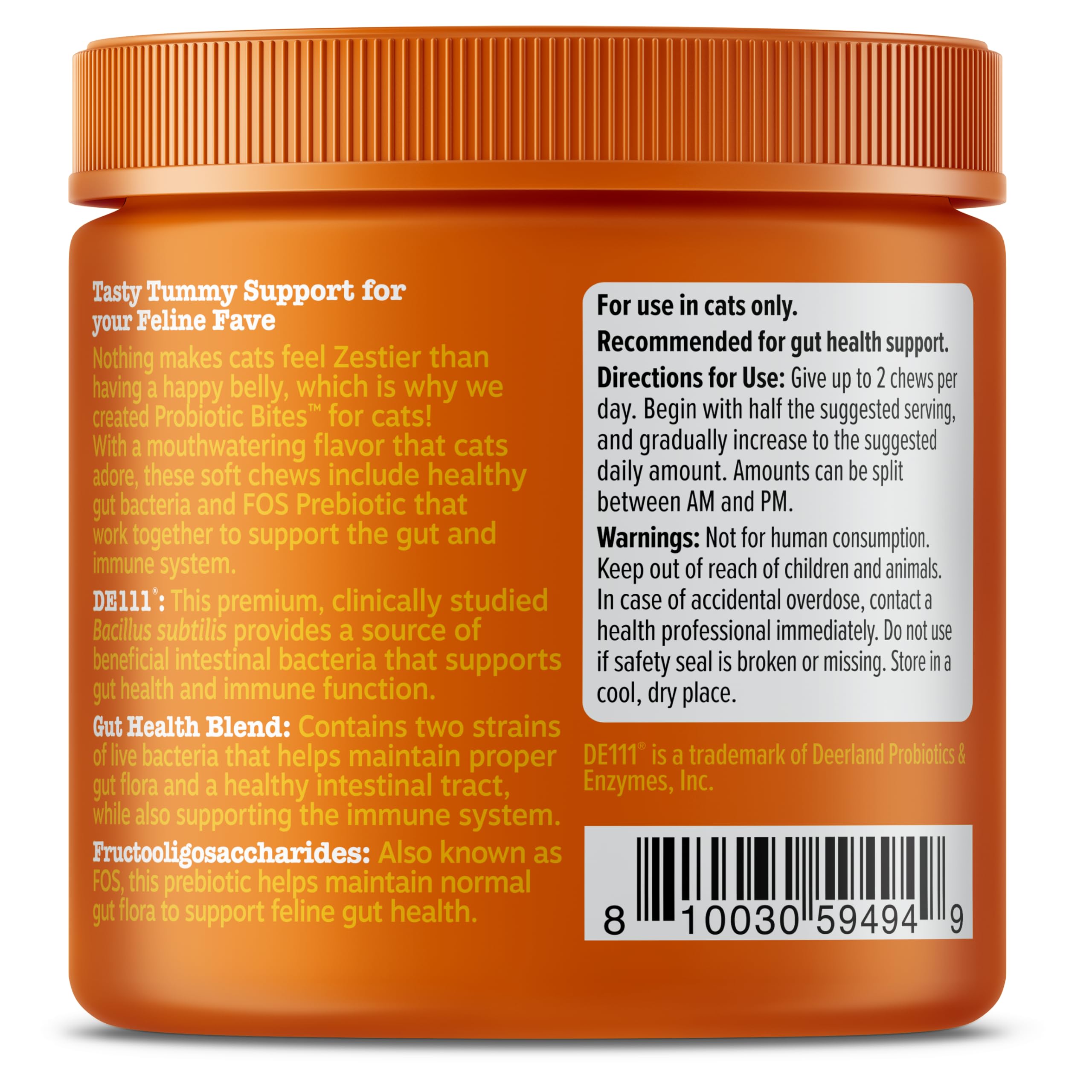 Zesty Paws Probiotic Bites for Cats - Gut Flora & Immune System Support - Cat Supplement with DE111 Bacillus subtilis - Pet Soft Chews with Probiotics & Prebiotics for Digestive Health - 60 Count - image 7