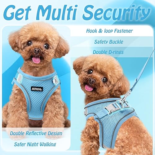 Miniatura 110 de AIITLE Arnés Escalonado para Perro y Juego de Correa - Chaleco Arnés a Prueba de Escape Sin Tirones con Malla Suave y Bandas Reflectantes, Arneses